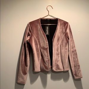 Blush Velvet Blazer